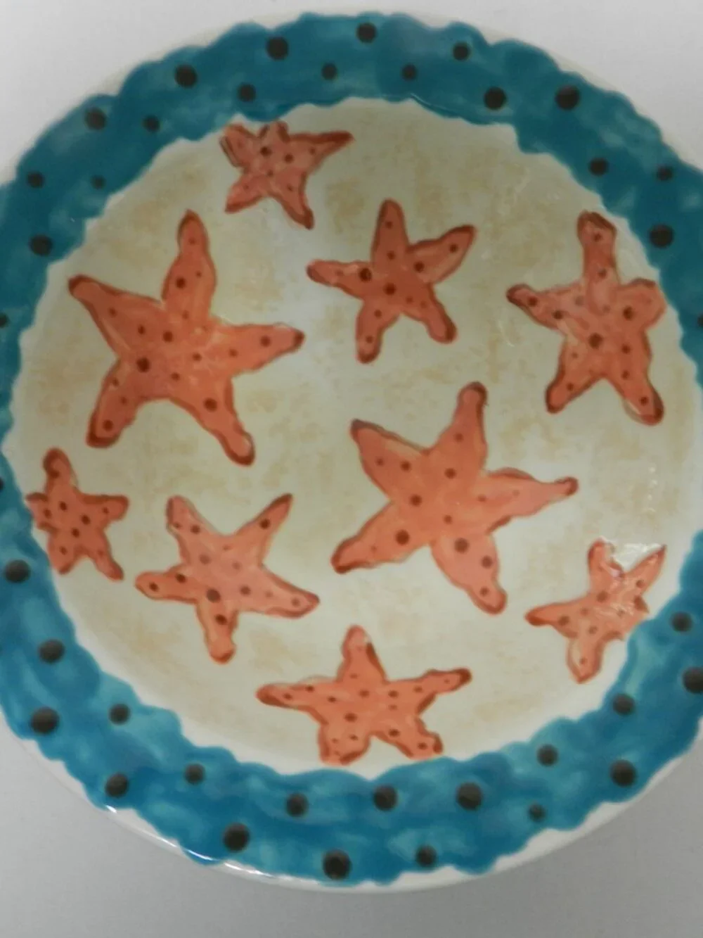 Barbara Walter & Safe Haven Studio Art Pottery Nautical Starfish 2 bowls mug